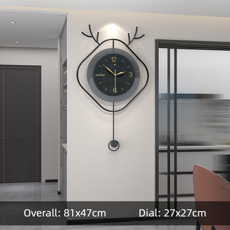 Modern Wall Clock Living Room Fashion Wall Watch Restaurant Decoration Silence Swing Clock Light Luxury Decorative Accessories