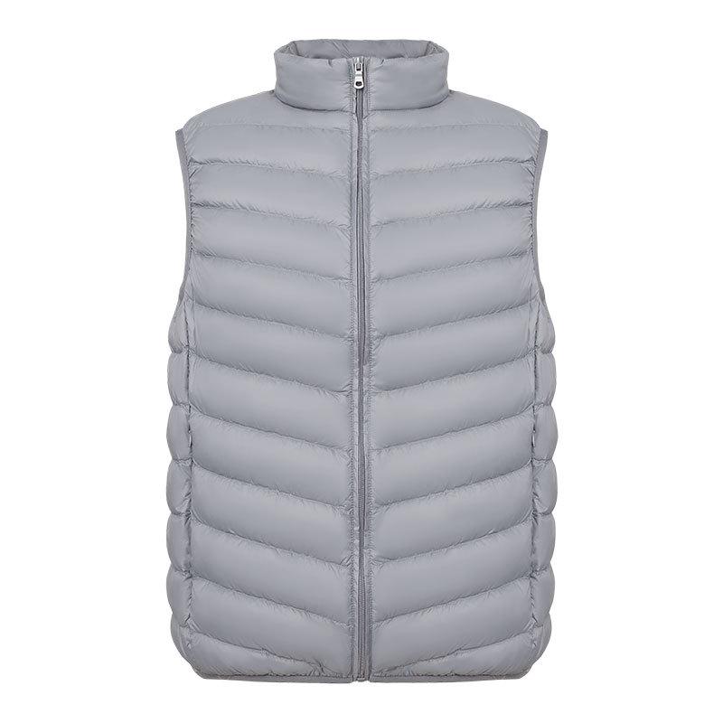 Herren 90% Daunen Stehkragen Weste - Leichte Weiße Entendaunen in Übergrößen