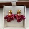 Shell Petals Fringed Earrings Stud Earrings Ankola Red Autumn and Winter Unique Temperament Light Luxury Niche Design Earrings