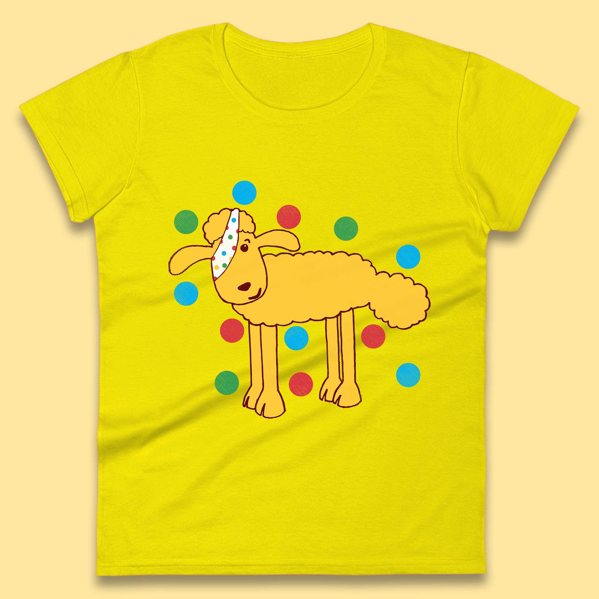 Spotty Pudsey Sheep Children In Need Dotty Spot Charity Raising Pudsey Sheep Womens Tee T Shirt Mens Tops Unisex Top 2XL