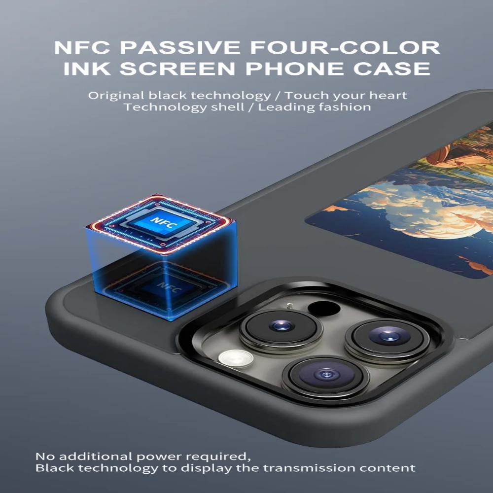 NFC Funktion DIY Bildschirmprojektion AI Handyhülle Für Iphone 17 16 15 14 13 Pro Max DIY Hüllen E-Ink Bildschirm Handyhülle Cartoon Mädchen Junge Batteriefrei