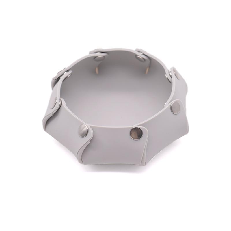 Миска для собаки и миска для собаки Антиопрокидывающаяся силиконовая миска для кормления домашних животных на открытом воздухе Портативная миска для кормления собаки Миска для воды Миска для корма собаки серый