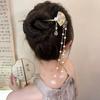 1pc Chinese Style Niche Personality Fan-shaped Alloy Hairpin Exquisite Tassel Hanfu Qipao Headwear Quick Braided Hair Artifact