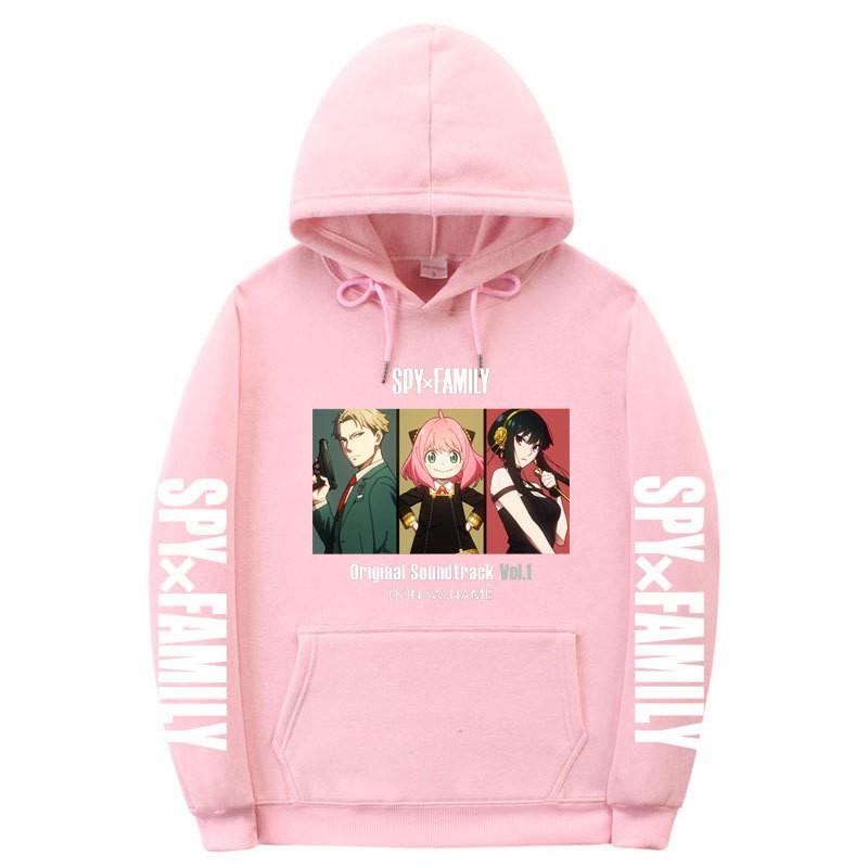 Spy X Family Anime Printed Hoodie Men Women Unisex Oversized Fleece Sweatshirt With Ribbed Hem