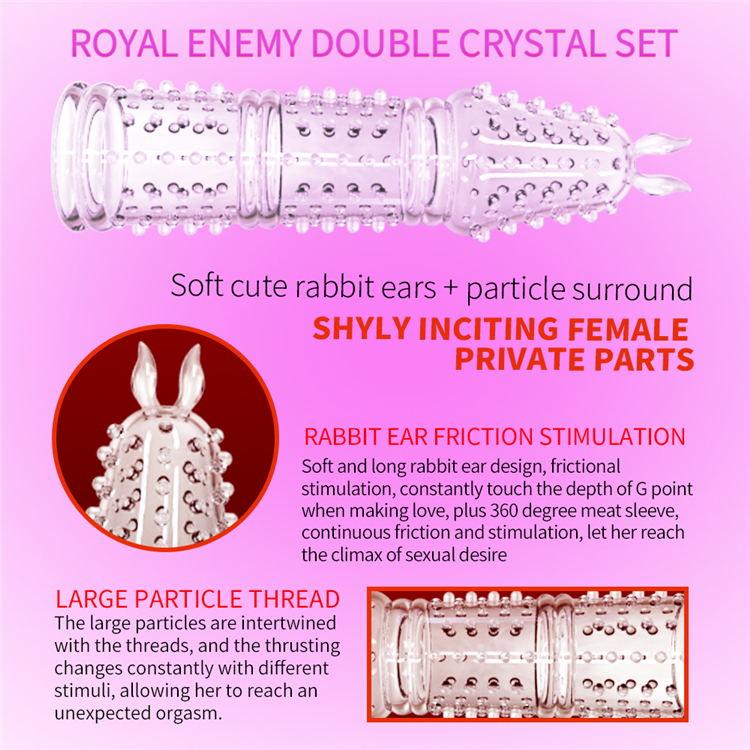 Crystal Condoms Penis For Men Couple Extender Sleeve Enlargement Silicone Condom