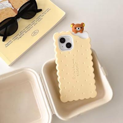 Sandwich-Keks Tide Bear Weiche Silikon-Handyhülle für iPhone 16 15 Pro Max 14 13 12 Pro Max 11 Stoßfeste Weiche Hülle