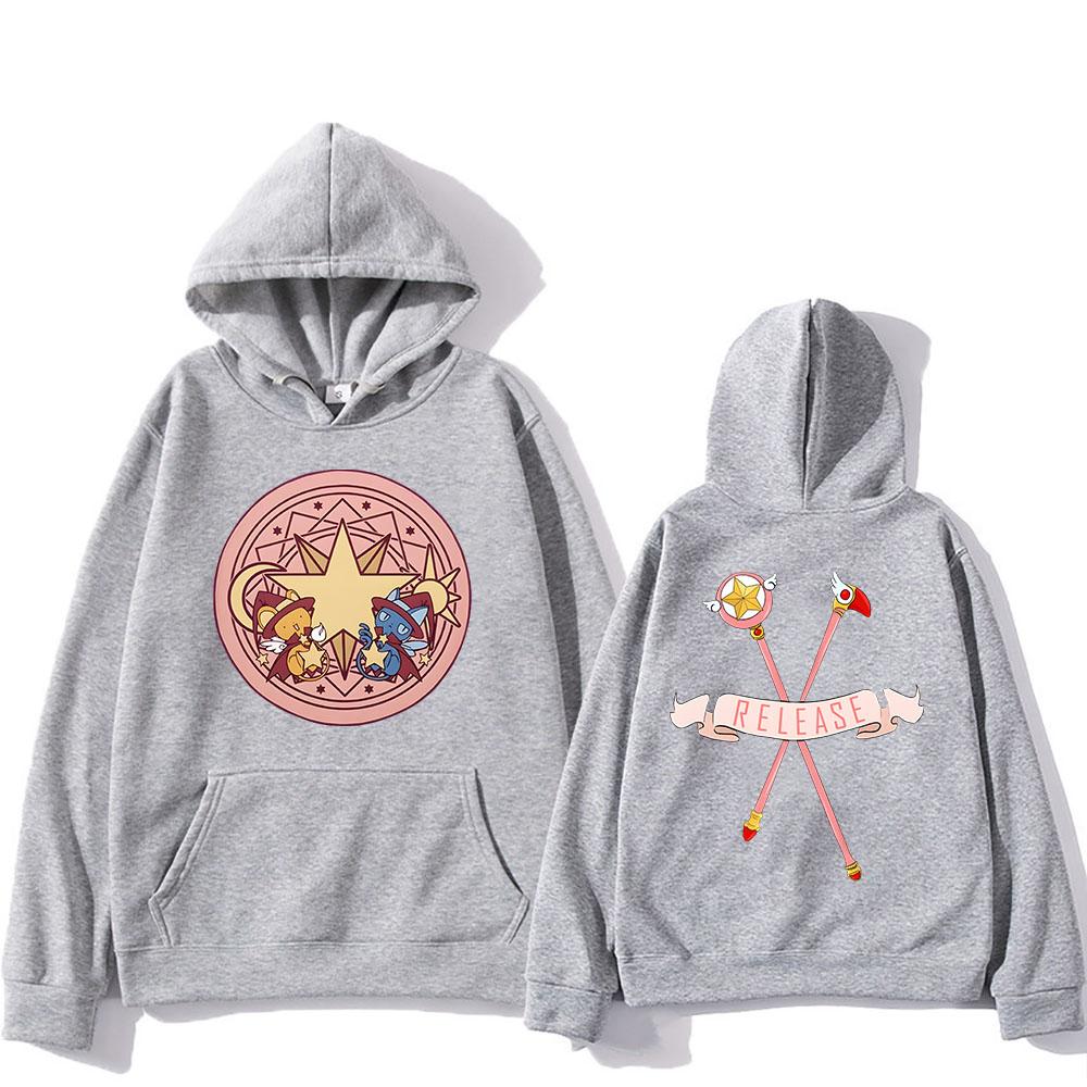Cardcaptor Sakura-serien Magisk cirkel Släpp Huvtröjor Långärmad Dam/Herr Tecknad Sweatshirts Vinter Vardaglig Bekväm Pullovers med huva