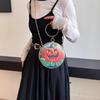 Zinc Zinc Alloy Halloween Round Handbag Printed PVC Transparent Pouch Storage Bag Doll Hanging Pouch  Figure