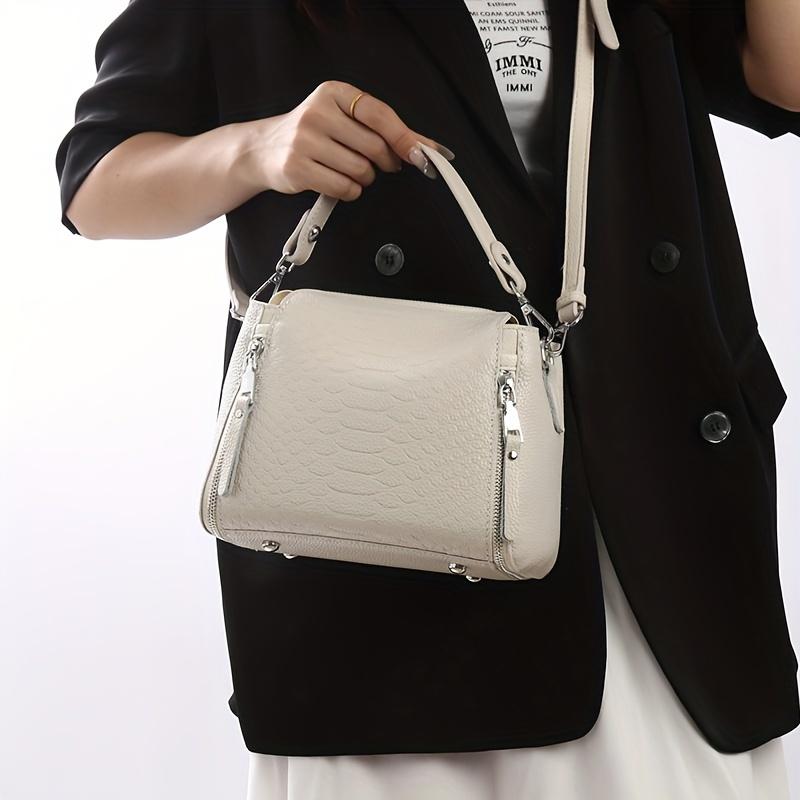 Women's fashion snake embossed shoulder bag, portable handbag, perfect for daily use