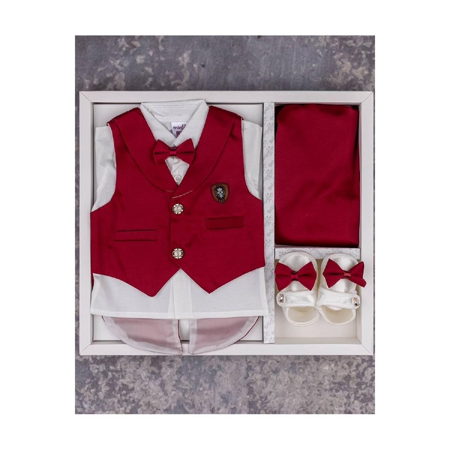 

Baby Tuxedo Mevlt Circumcision Capabal 0-3 Months 0-3 AY червоний