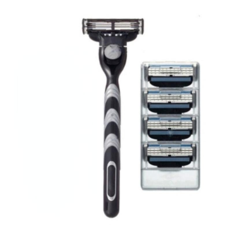 

Мужская ручная бритва, трехслойная бритва для бритья, 1 ручка, 4 лезвия, мужской нож для бороды, бритва, мужской инструмент для бритья