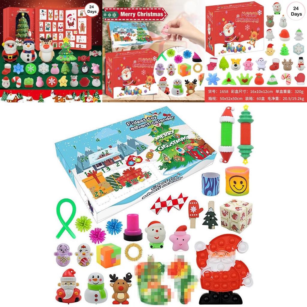 Soft Squishies For Kids 24days Xmas Fidget Toy For Toddlers