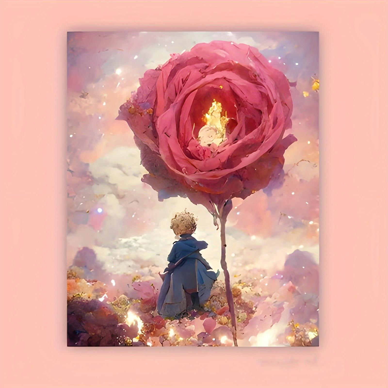 

The Little Prince in a Giant Rose Fantasy Art Tapestry Perfect for Cozy Unique Enchantingly Beautiful Home Decor 74x94cm(29x37in)