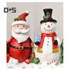 Christmas Stocking Holder Resin Snowman Santa Claus Xmas Decor Holiday Home Party Decoration for Indoor Counter Window Fireplace