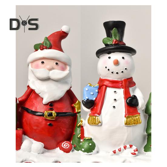 Christmas Stocking Holder Resin Snowman Santa Claus Xmas Decor Holiday Home Party Decoration for Indoor Counter Window Fireplace