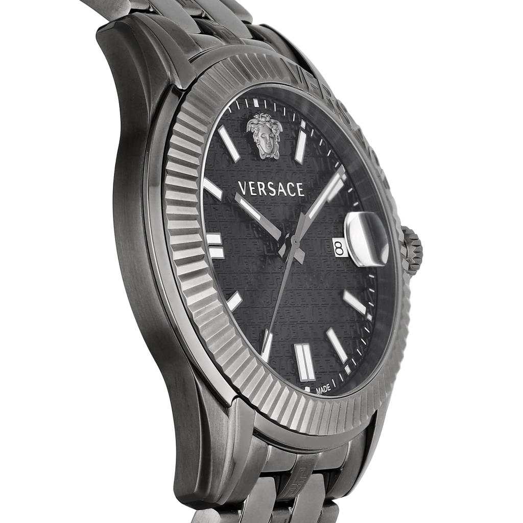 Klokke GRECA TIME Grå skive Rustfritt stål Safirglass Kvarts 41MM sveitsisk klokke VE3K00622 [Versace] Herre [Artikel]