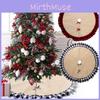 Linen Decoration Christmas Lattice Bowknot Tree Skirt Mat Decorate Festivals