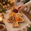 Christmas Tree Shaped Wooden Serving Tray Handcrafted Festive Wood