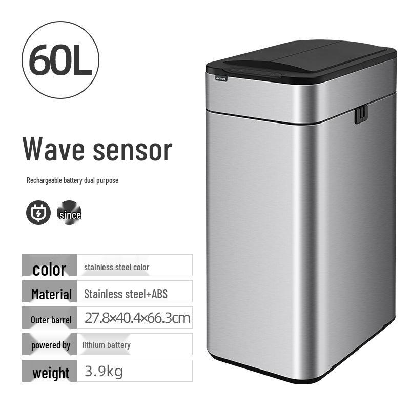 Automatic Large Smart Sensor Trash Can with Lid for Kitchen, Bathroom, Office, and Living Room