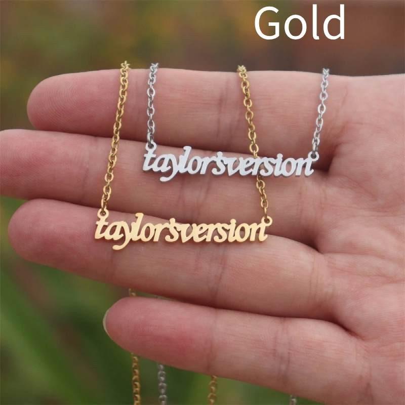 Taylor Digital Swift Signature Stainless Steel Necklace Pendant Letter Fashion