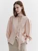 GRAYDATION Tie-Decorated Puffed Sleeve Blouse Rose Pink