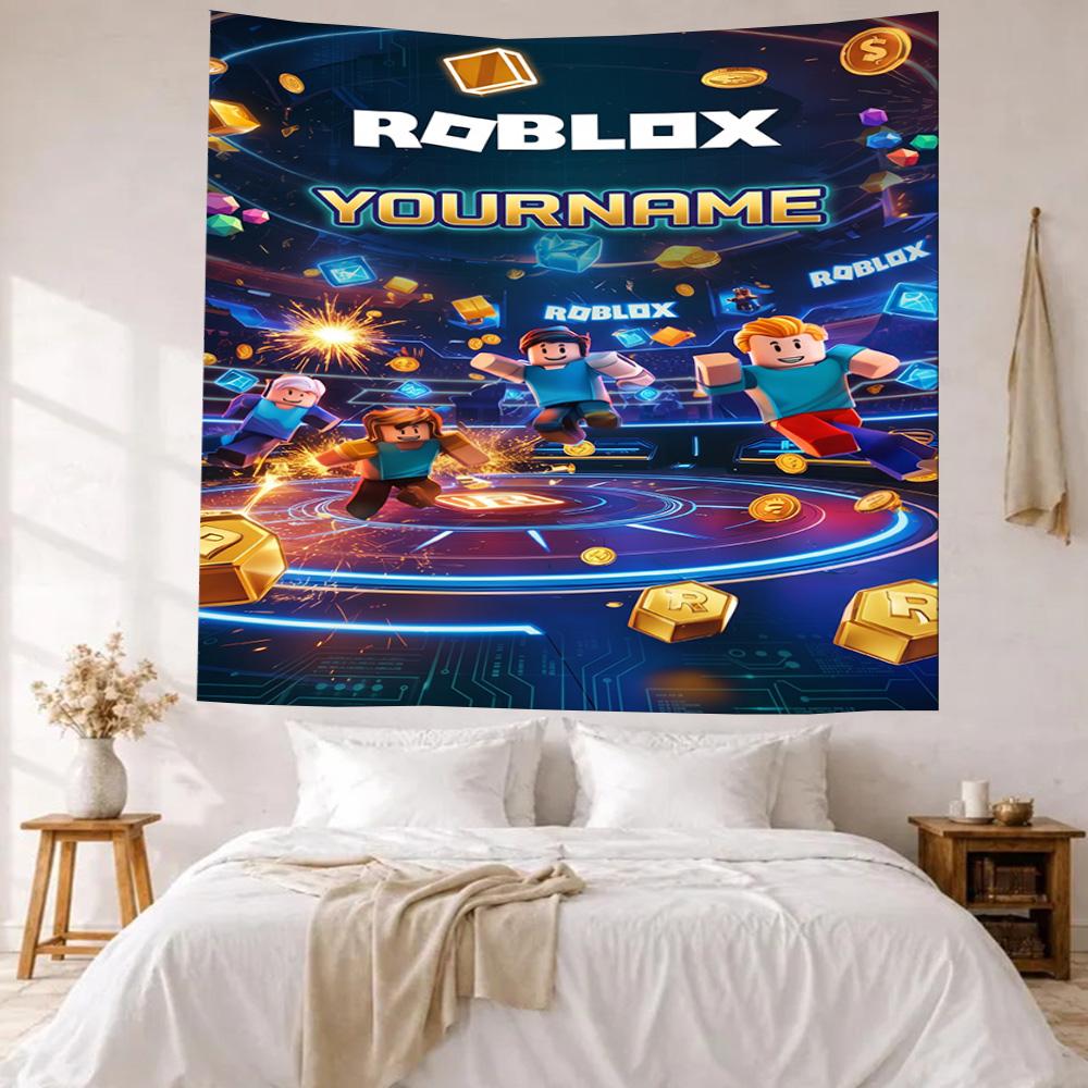 Roblox Custom Your Name Wall Decor Tapestry Art For Pet Memorial Birthdaywedding Party Backdrop Family Gift