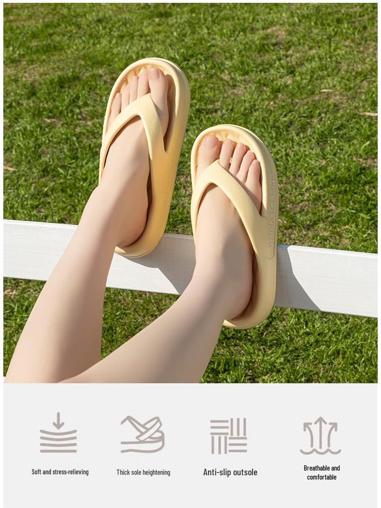 Women's & Men's Thick-Soled Summer Flip-Flops: Non-Slip, Fashionable Home & Outdoor Slippers for Couples