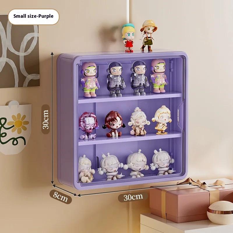 Wall-mounted doll magnetic doll display cabinet dust-proof doll hand box