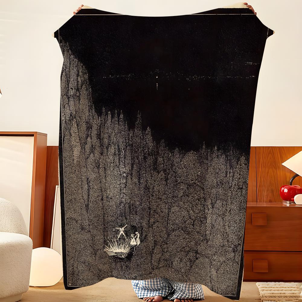 Artist H-Harry C-Clarke Throw Flannel Throw Blanket, Lightweight Cozy, Durable Washable cute Cool