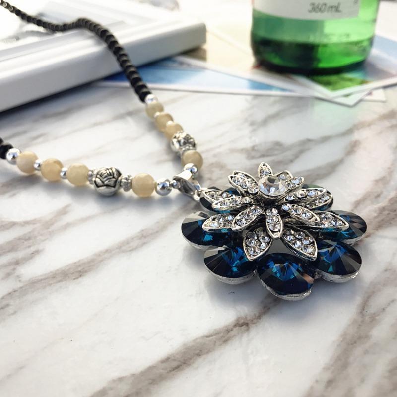 BLINGBAY damski naszyjnik moda retro styl etniczny prosty długi łańcuszek do swetra wszechstronna biżuteria na prezent