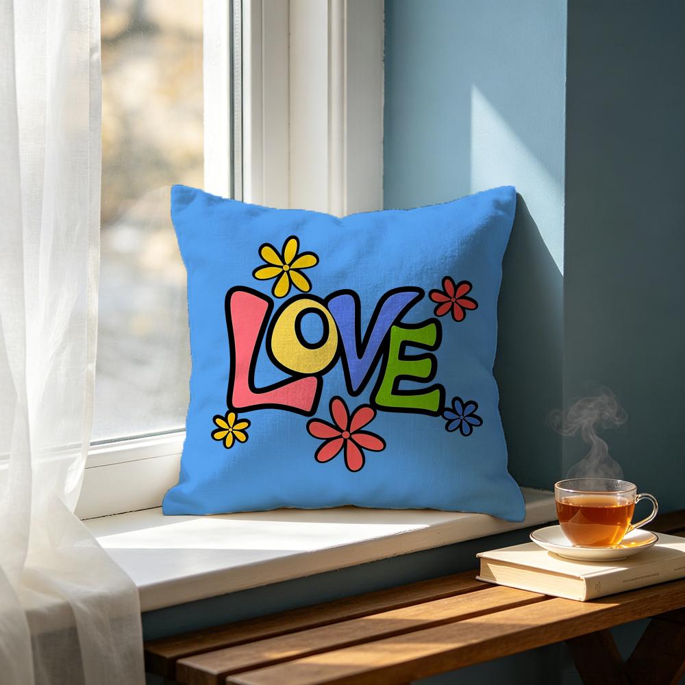 CColorful Heart Floral Love Text Cushion Cover Cushion Cover Set Pcs x x x Pillowcase Decorative Sofa Home Decor