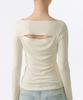 Musinsa Standard Woman Women'S Rt Slim Cut-Out Long Sleeve T-Shirt [Egret]