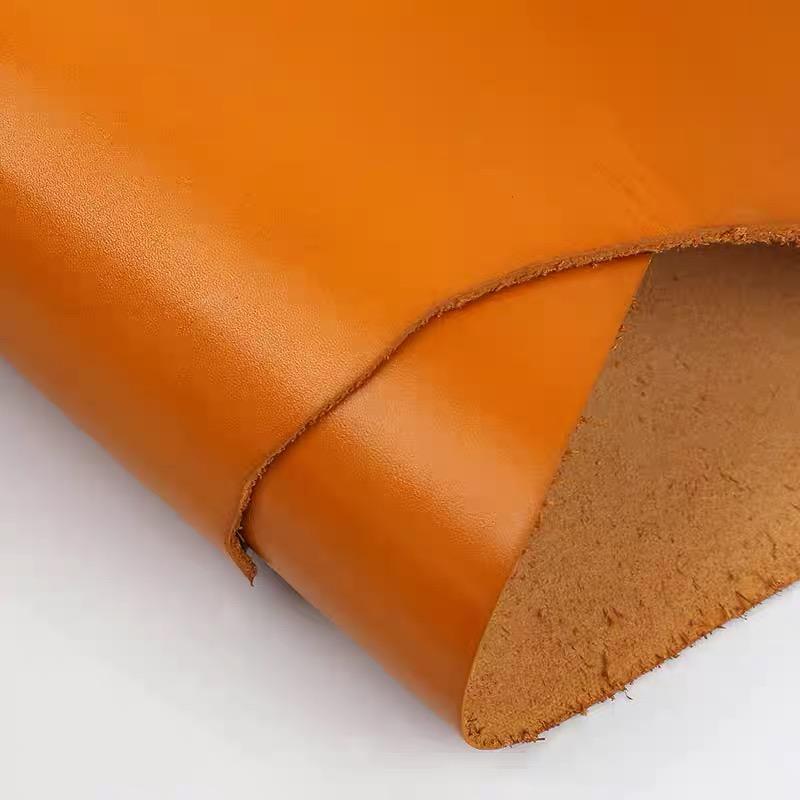 Vegetable tanned leather, genuine leather, top layer cowhide, tree cream leather, DIY handmade leather, honey colored, stiff veg