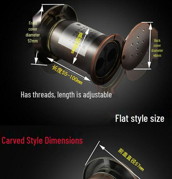 Universal Wide-Angle High-Definition Metal Door Peephole with Integrated Doorbell, Anti-Pry Security Mirror