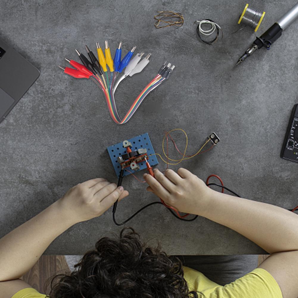 Color End Alligator Clip Wire 20cm/30cm Crocodile Clamps Jumper Wire DIY Alligator Electrode Clip Wires Male Female for Arduino