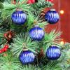 12 Vintage Mercury Large Christmas Ornaments Navy Blue Unique Glass Christmas Balls for Christmas Tree, Halloween, New Year, Valentine Day