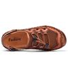 Summer Mesh Men Sandals Breathable Genuine Leather Casual Shoes Handmade Outdoor Mens Slippers Men Beach Sandals Plus Size 38-46