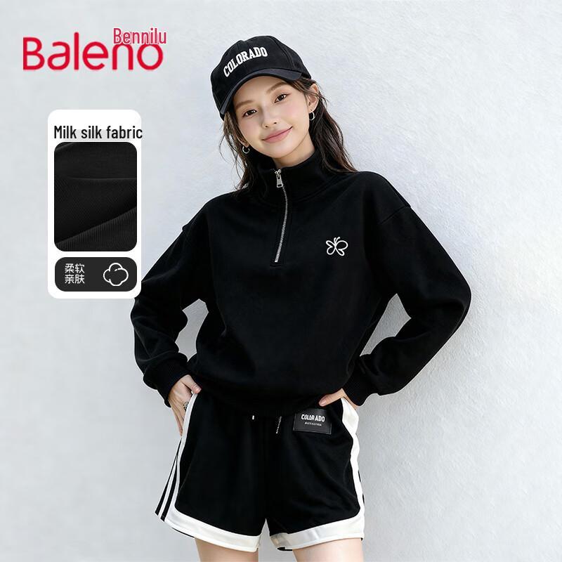 

Baleno Women s Half-Zip Stand Collar Sweatshirt M