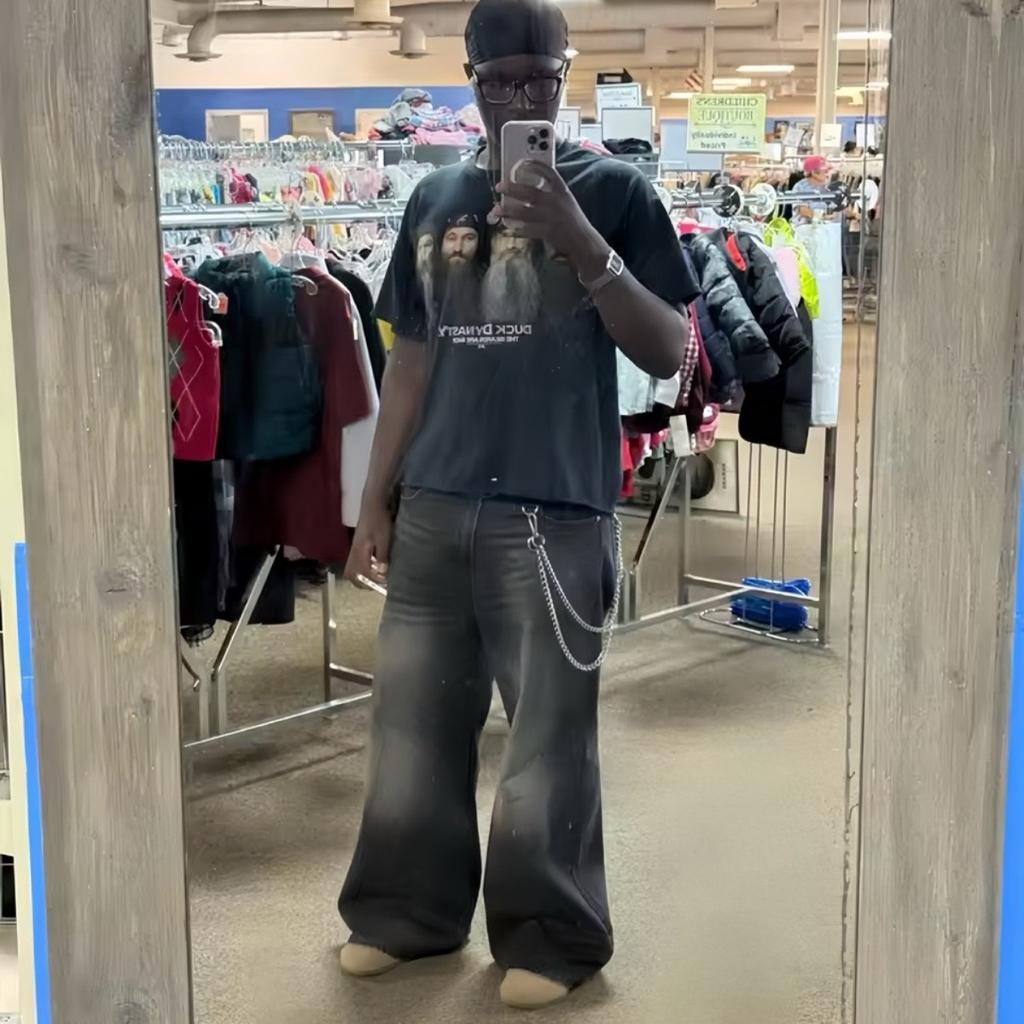 Men's Denim Pants Old Blue Washed Male Jeans Straight Casual Menwear Loose Wide Leg Trousers New Fashion