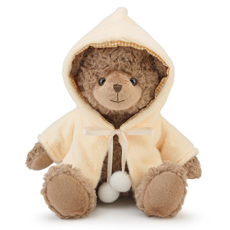 Hug cape bear doll plush toy rag doll children soothing little doll press bed doll home throw pillow