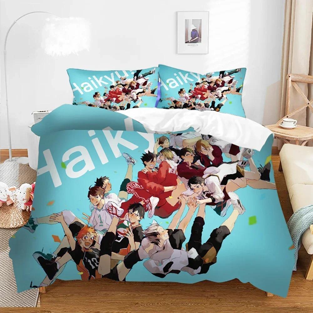 Haikyuu Volleyball boy Bedding Set For Bedroom Soft Modern Bedspreads Comefortable Kids Duvet Cover Quilt Cover And Pillowcase