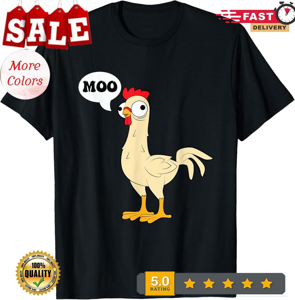2025/Moo Funny Chicken Dad Joke Fowl Humor Theme Unisex T-Shirt Unisex T-Shirt XXXL