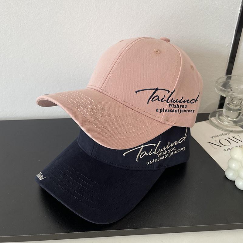 Cotton Baseball Cap With Embroidered Alphabet For Casual Wear And Sun Protection