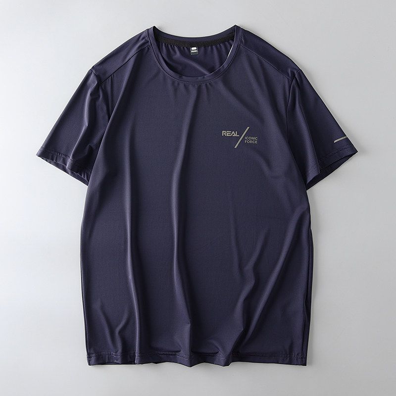 Export T-Shirt Men's Short-Sleeved Summer Ice Silk Mesh Thin Quick-Drying Export Original Tail Order Men T-shirt Top