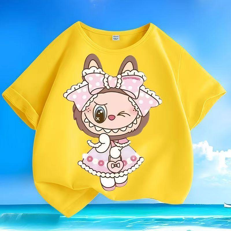 

Мультяшные детские футболки с 3D-принтом LABUBU для мальчиков и девочек, трендовая одежда в подарок 160