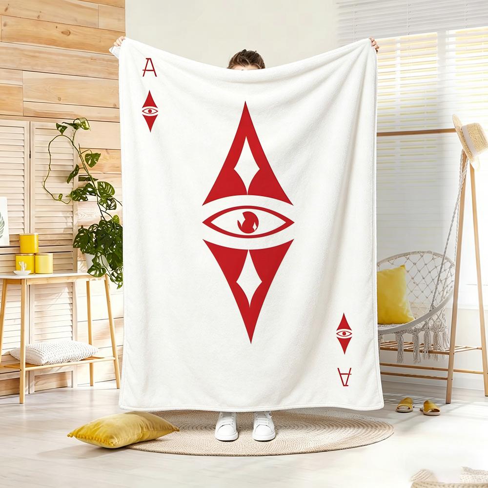 Artwork A-A playing cards Throw Lightweight 240g Flannel Blanket Soft Skin-friendly for Summer Cooling