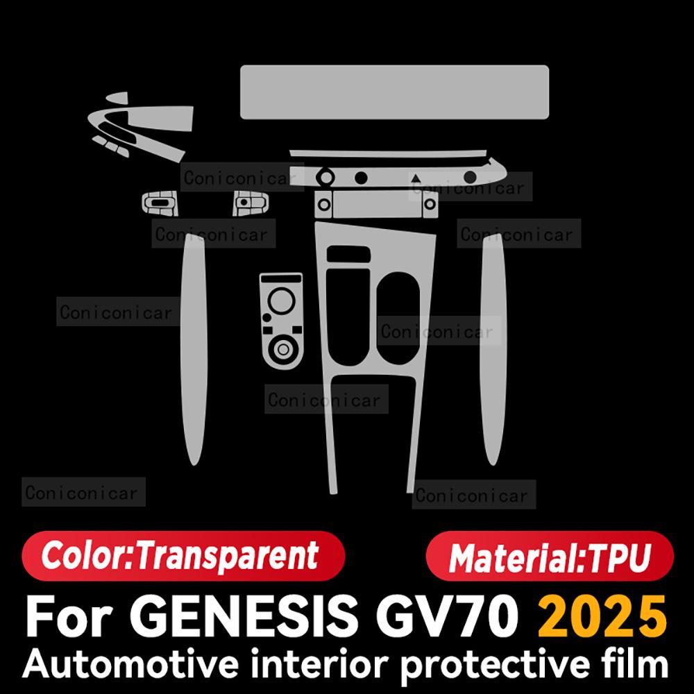 

TPU For Genesis GV70 2025 Transparent Protective Film Car Interior Central Control Navigation Panel Cover Accessories Right rudder