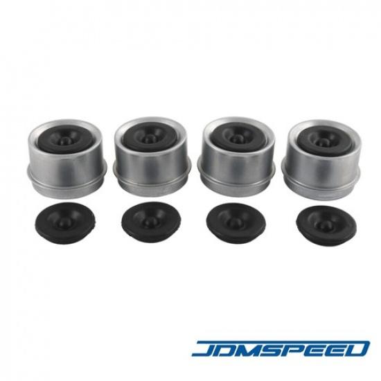 4 pcs Trailer 1.98  Axle EZ Lube Grease Hub Cover Dust Cap Cup&Extra Rubber Plug