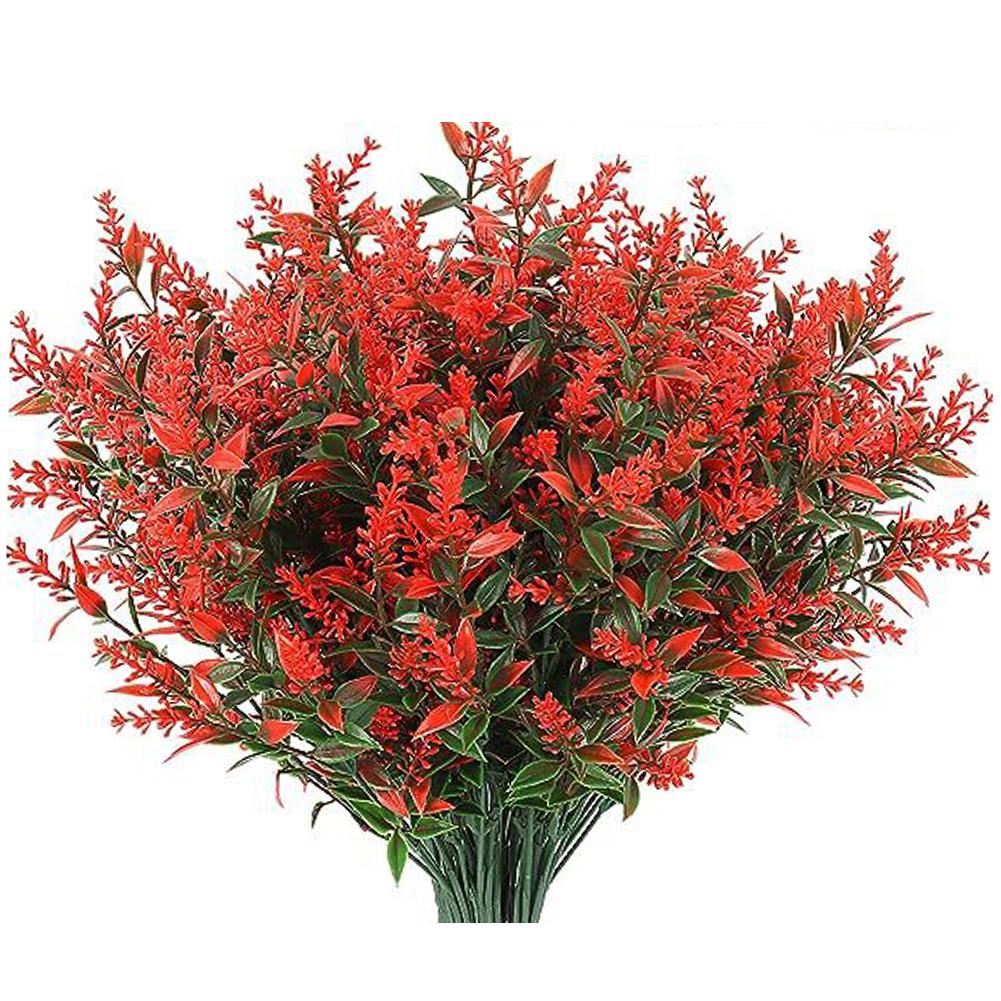 8 Bundles of Lifelike Artificial Flowers for Outdoor Home Garden Decor Vibrant Faux Plants for Patios and Walkways