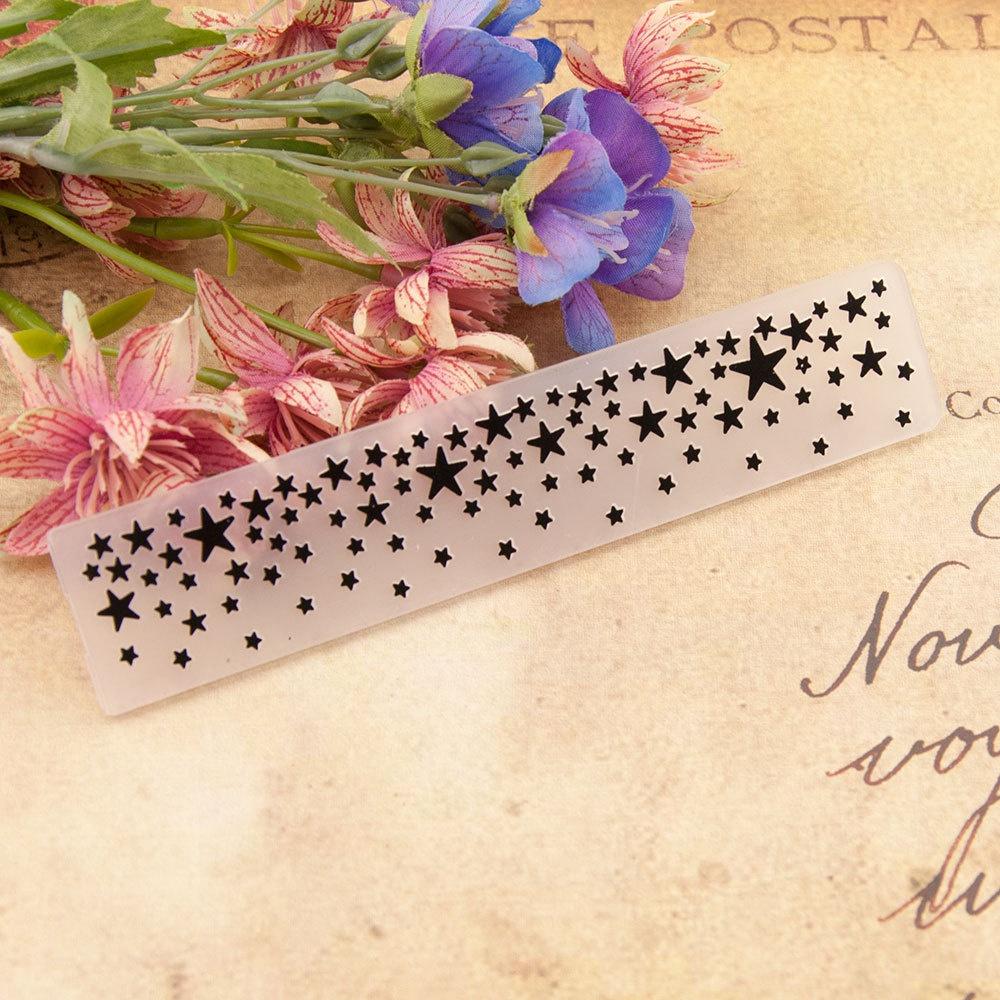 

Star Geometric Plastic Embossing Folder For Scrapbook DIY Album Card Tool Plastic Template світло-сірого кольору